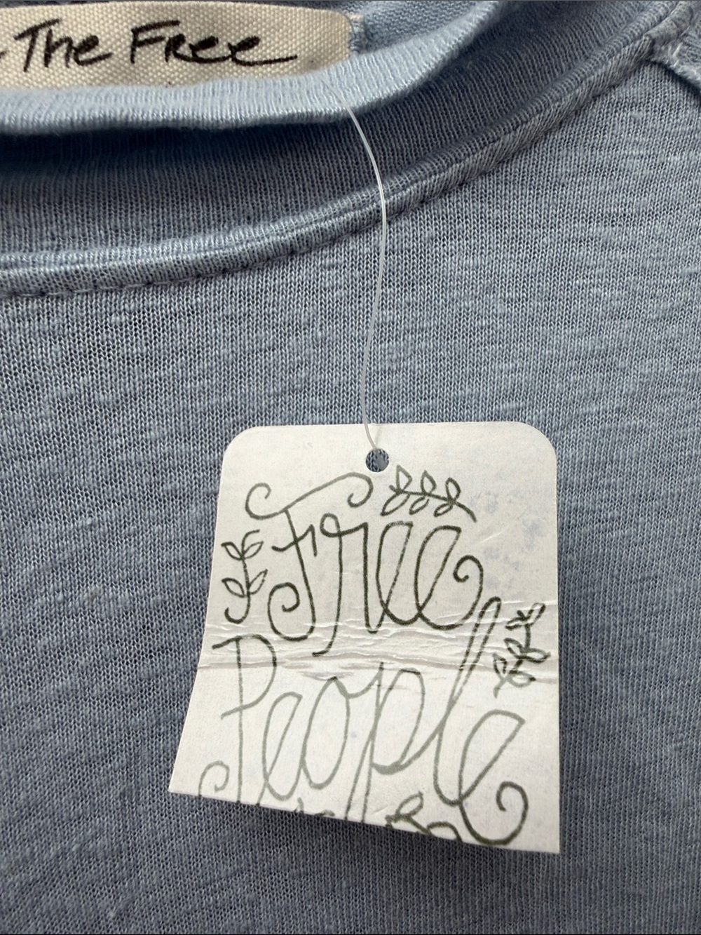 We The Free Pale Blue Long Sleeve Raw-Edge Layered Top “Starlight” - Picture 4 of 4